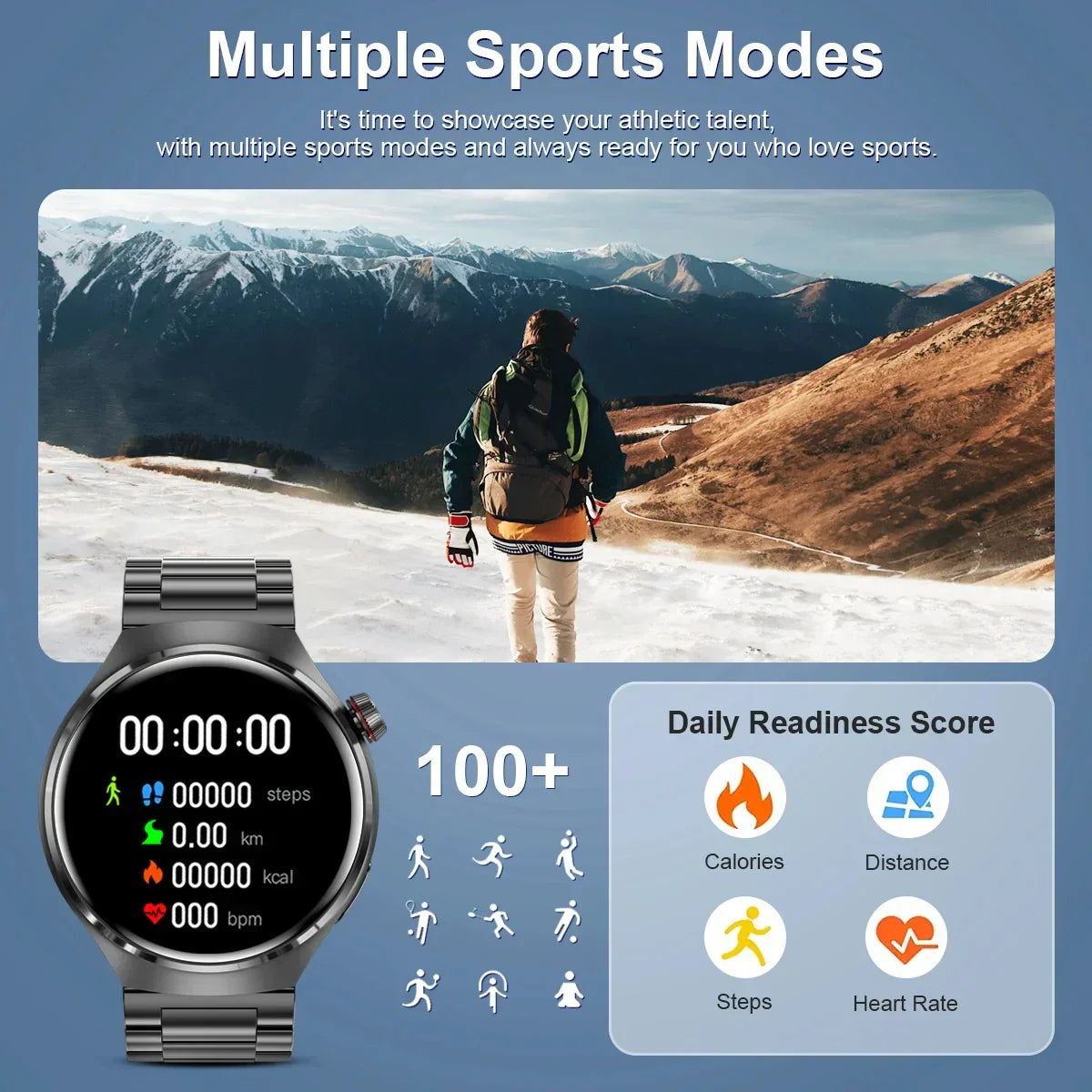 GPS Smart Watch Men 360 HD, IP68, Heart Rate, Bluetooth Call-4