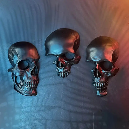 Americana Skull Ornaments 3-Piece Set – Goth-Inspired Resin Skeleton-2