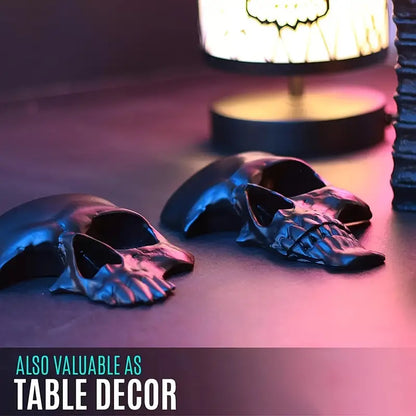 Americana Skull Ornaments 3-Piece Set – Goth-Inspired Resin Skeleton-1