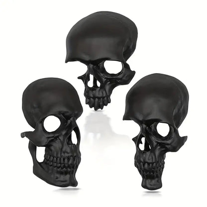 Americana Skull Ornaments 3-Piece Set – Goth-Inspired Resin Skeleton-0